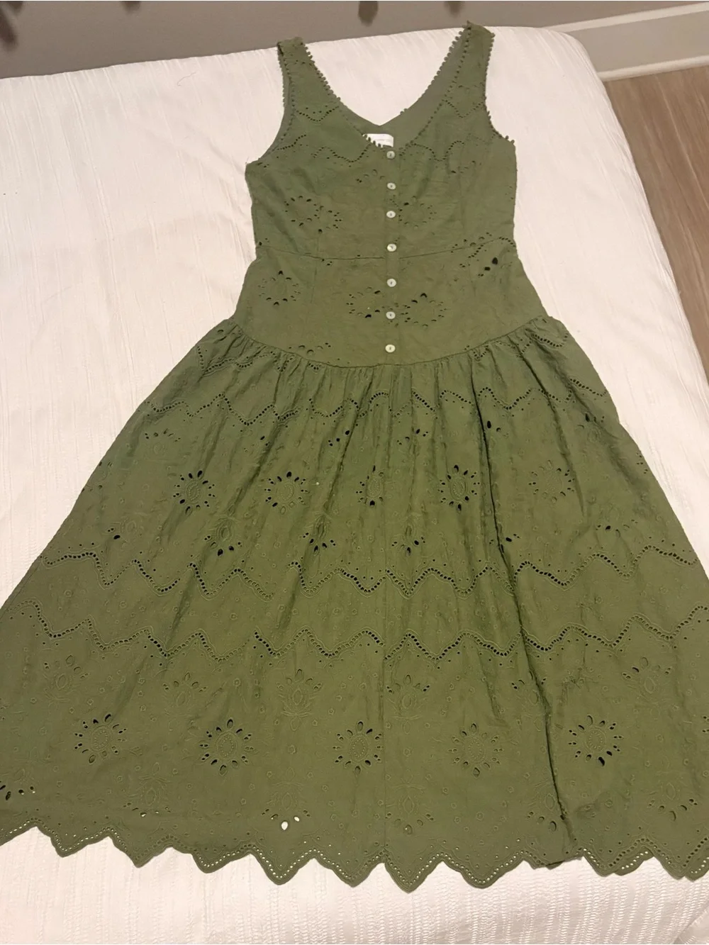 House of Harlow 1960 Olive Eyelet Midi Dress